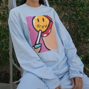 Drew House Lollipop LS Tee - Light Blue, Sz L
